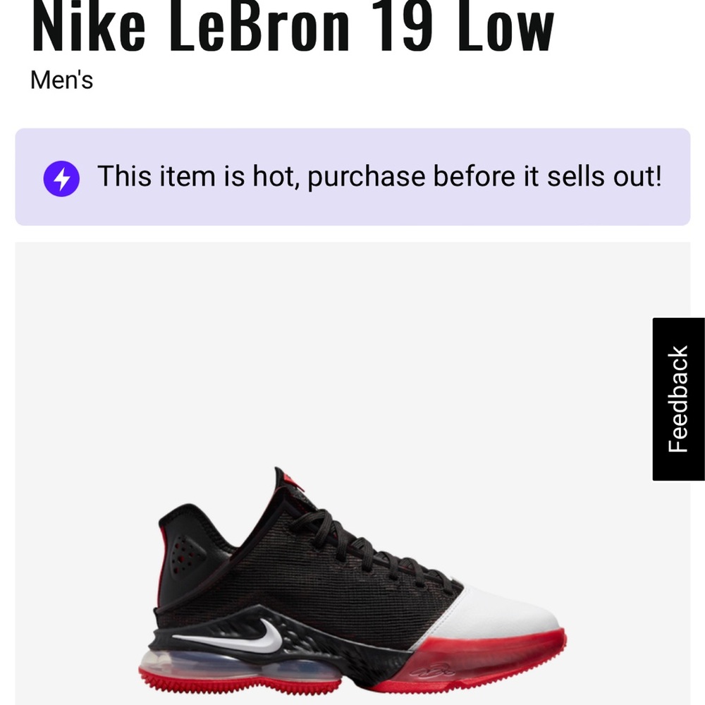 Nike LeBron 19 Low - Size 13 Mens basketball shoes